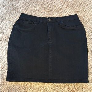 Classic Black Denim Skirt